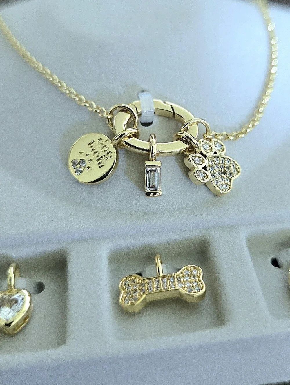 Charm Bar Interchangeable Dog🐕 Mom Charms Necklace - NIB - Picture 6 of 16